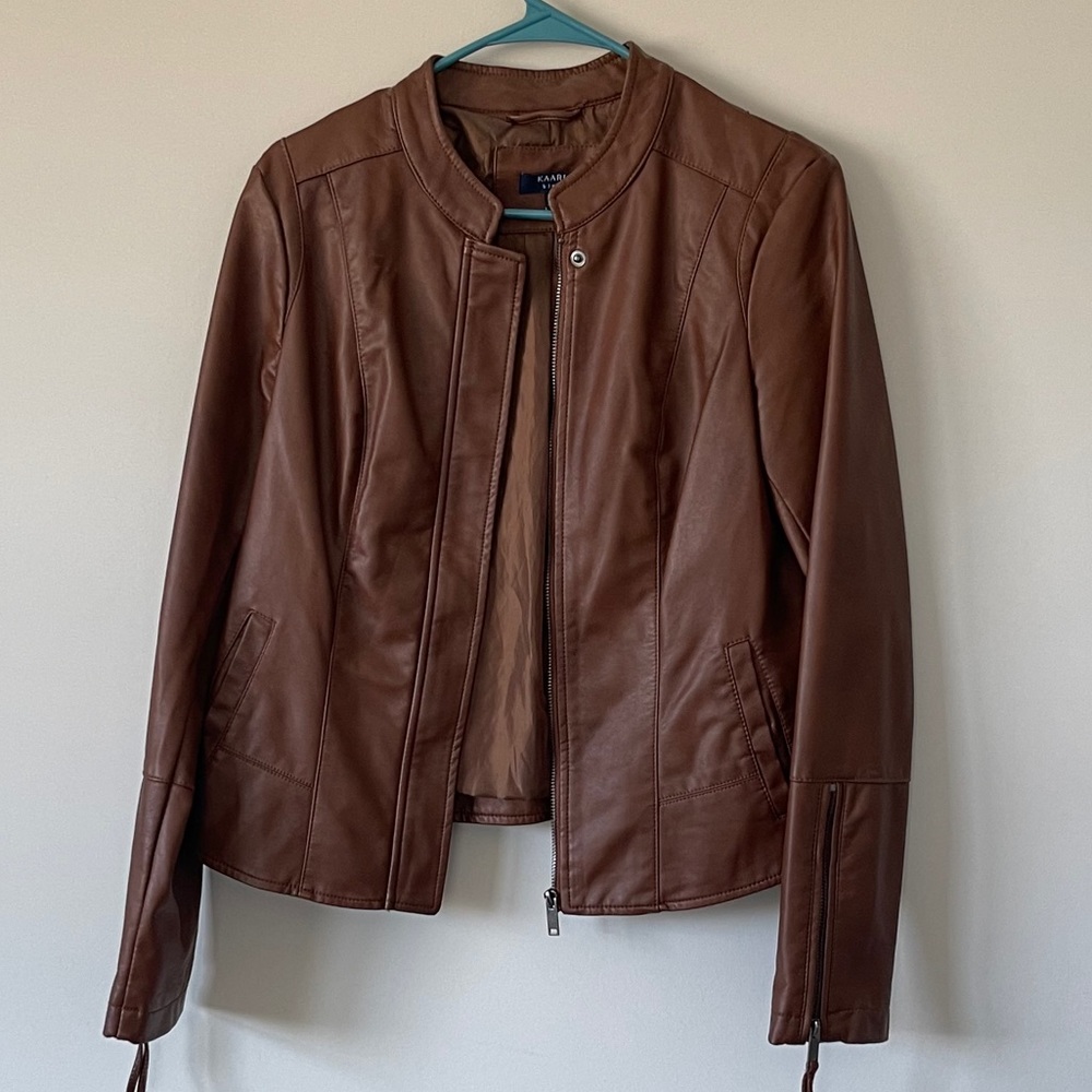 Brown leather jacket
